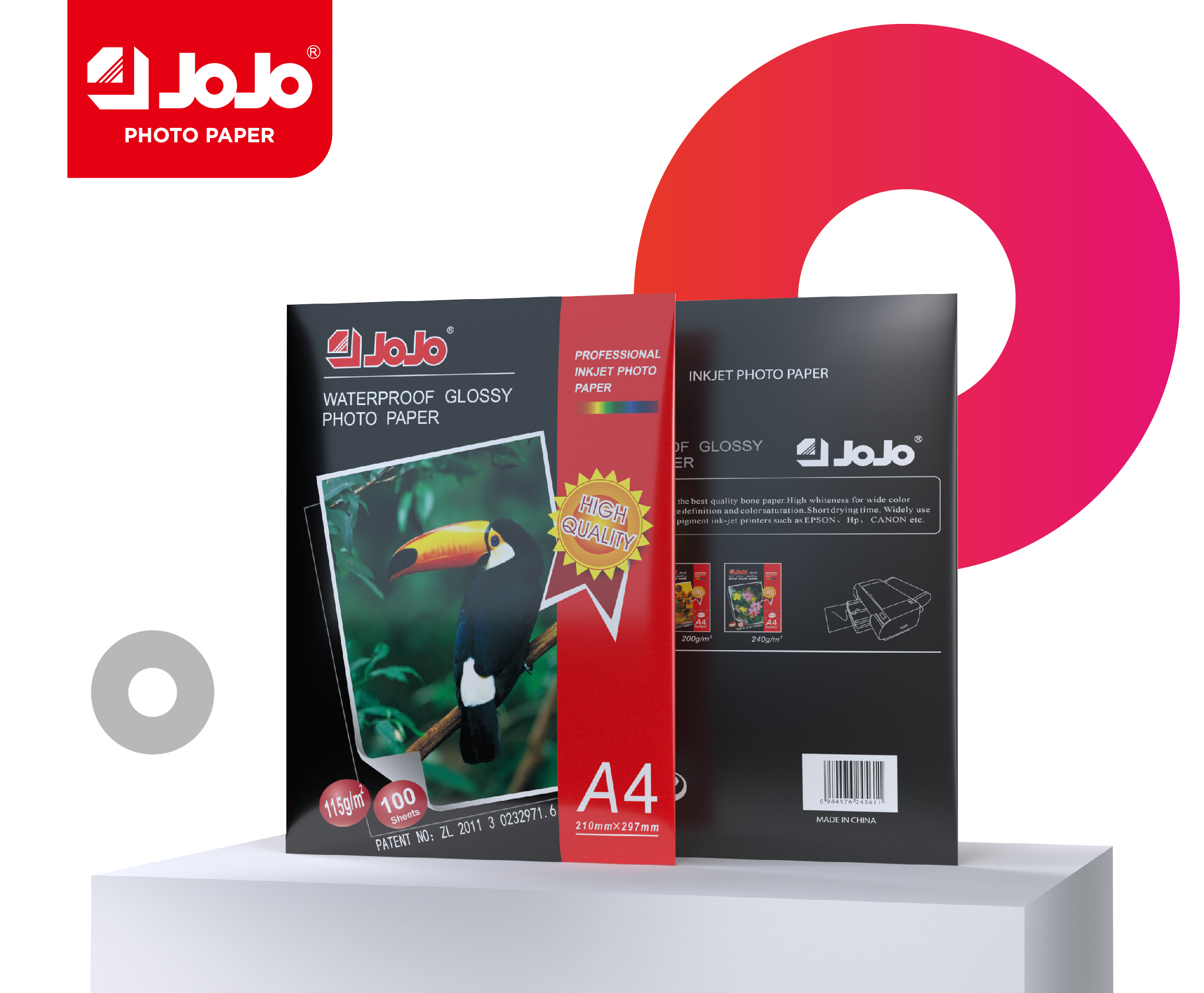 115g Single-Sided A4 Glossy Photo Paper with Classic colour bag packaging