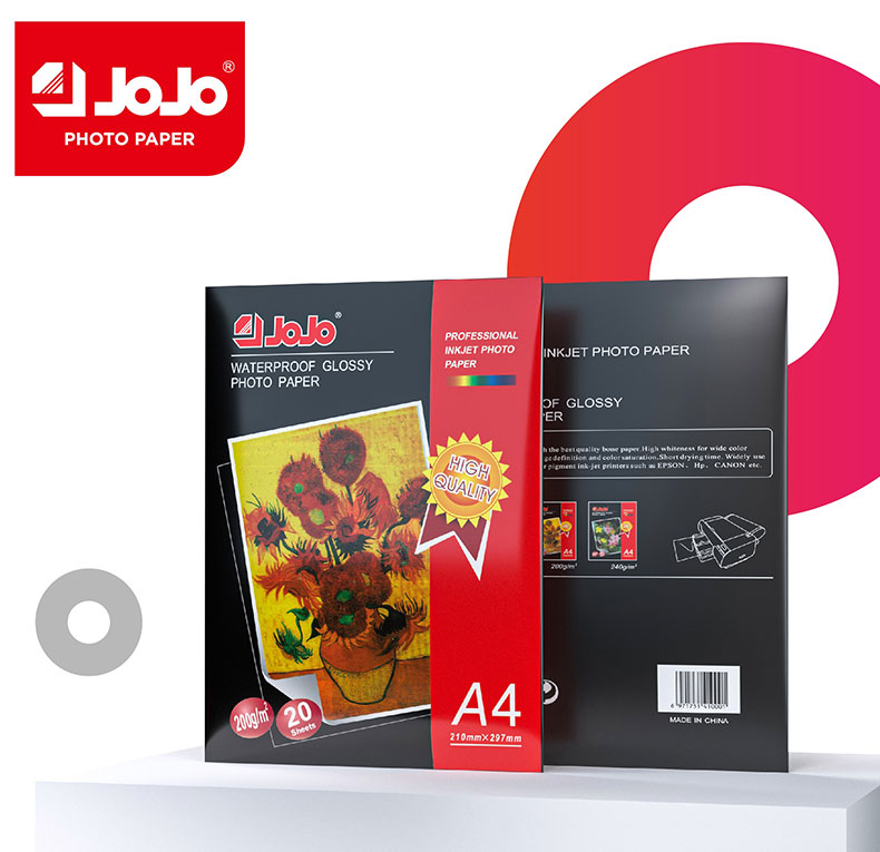 200g Printing Effect Vivid Clear Glossy Photo Paper with classic colour bag