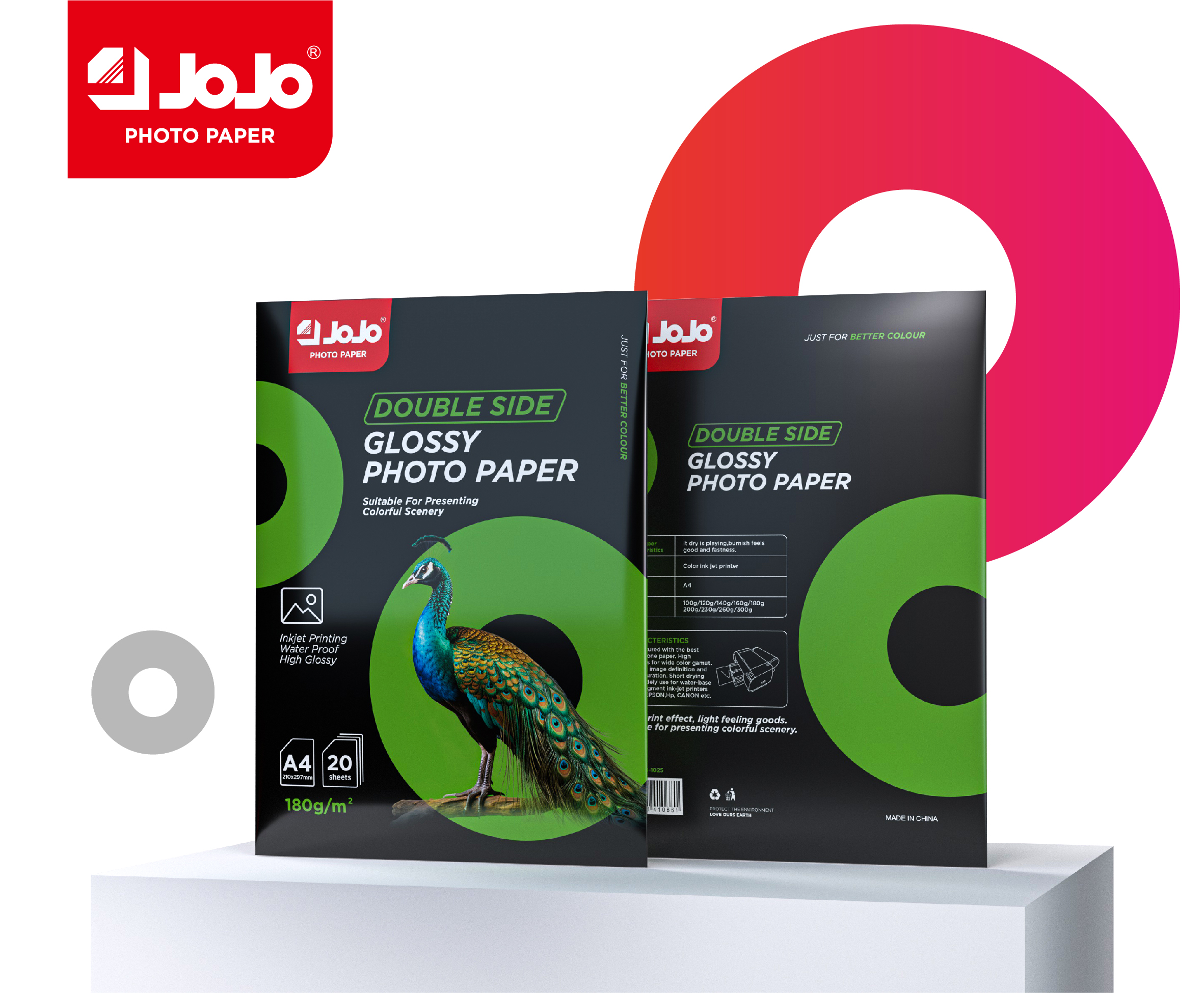 180g Doubleside Visually Attractive Printed Glossy Photo Paper with new-colourbag