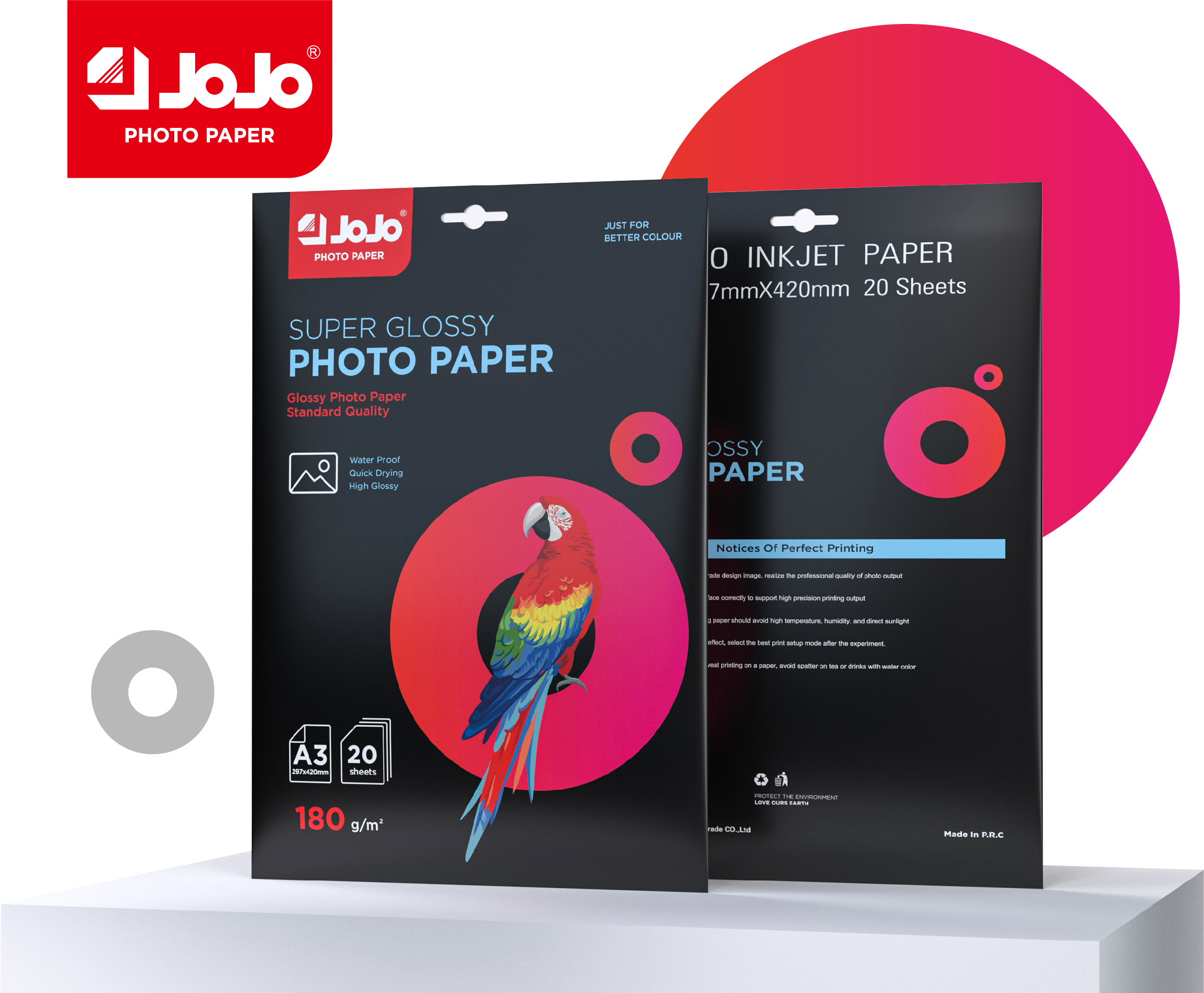180g one side glossy A3 20sheets with colour box