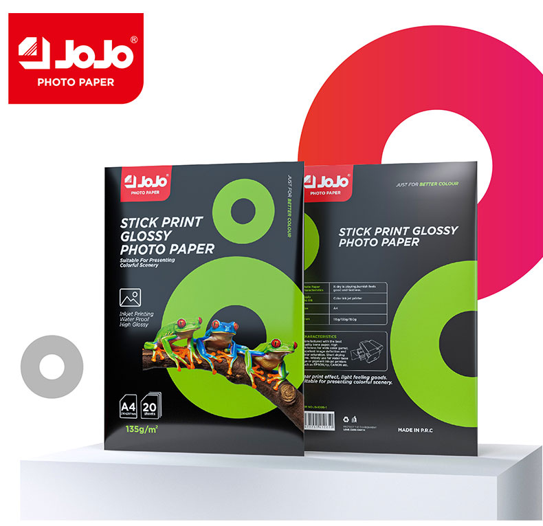 135g A4 Self-Adhesive Photo Paper For Inkjet Printers with colour bag JS-1005-1