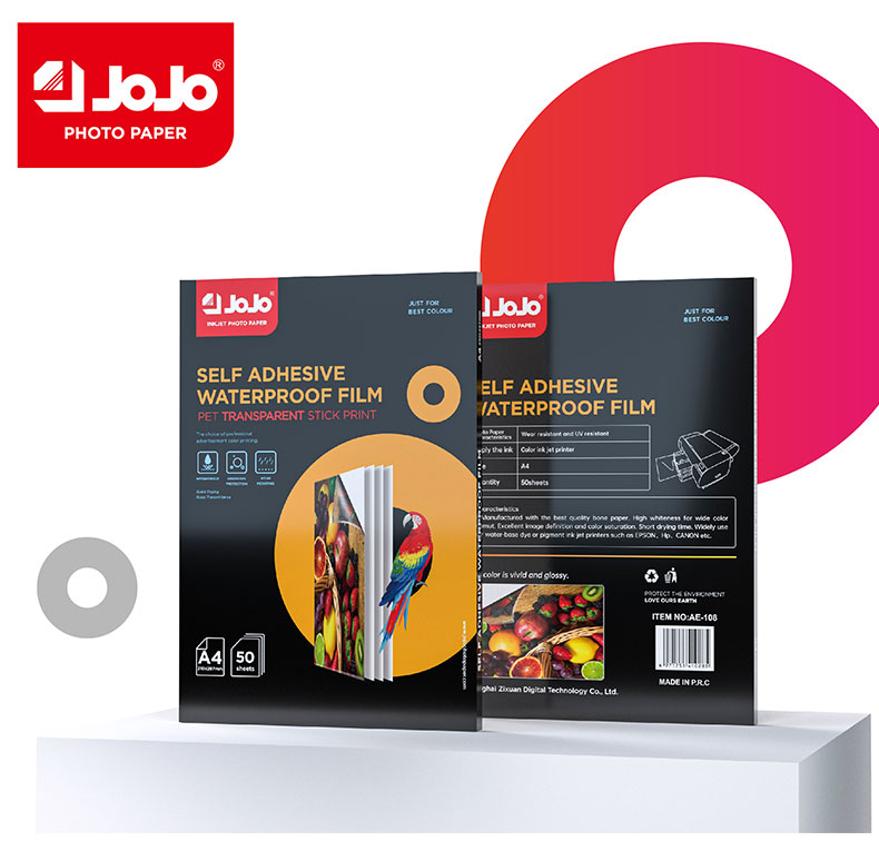 JT-3002 Transparent Glossy Self-Adhesive Specialty Photo Paper with black box