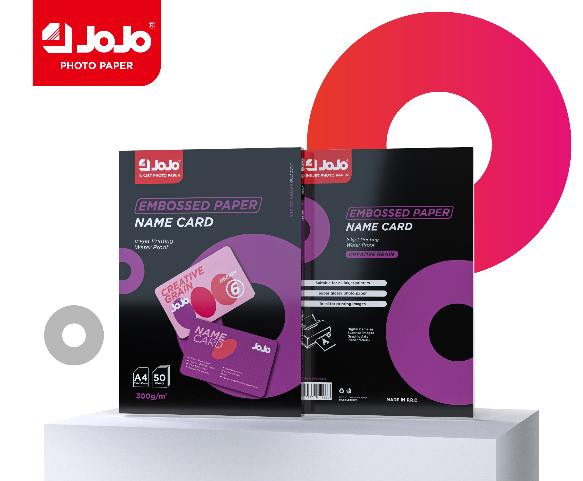 JY-3005-6 300g Embossing Business Card Glossy Photo Paper