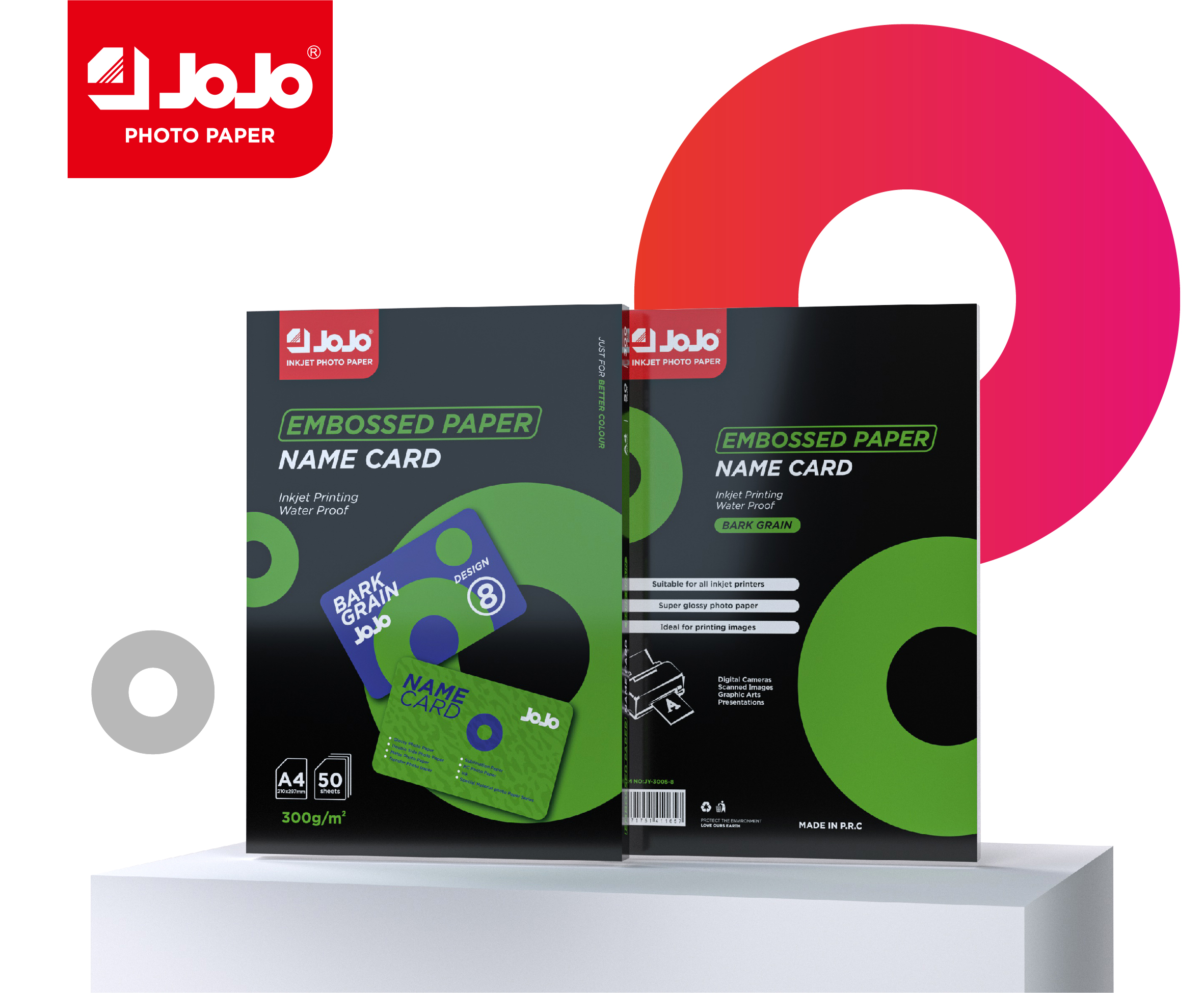 JY-3005-8 300g Embossing Business Card Glossy Photo Paper