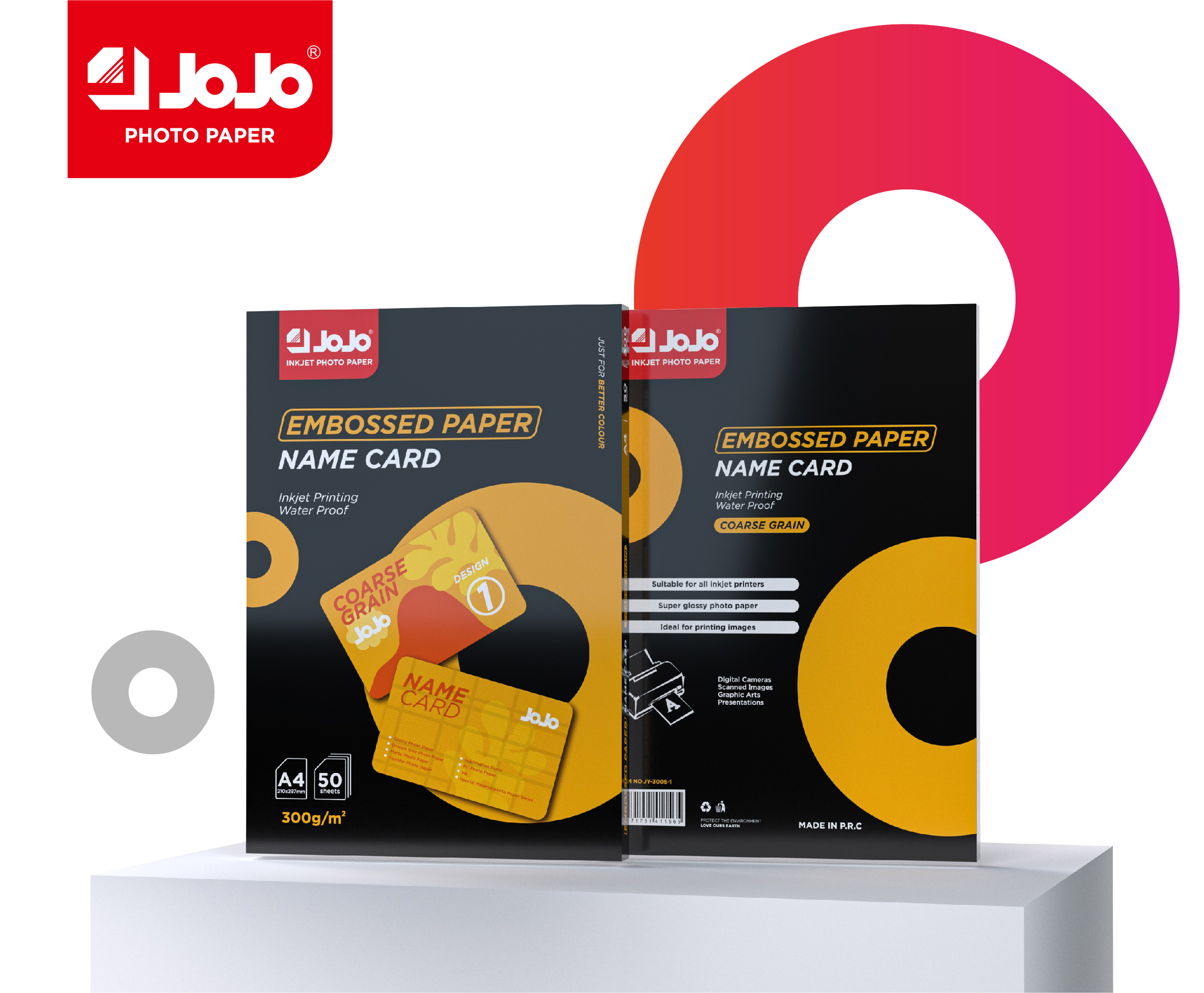 JY-3005-1 300g Embossing Business Card Glossy Photo Paper