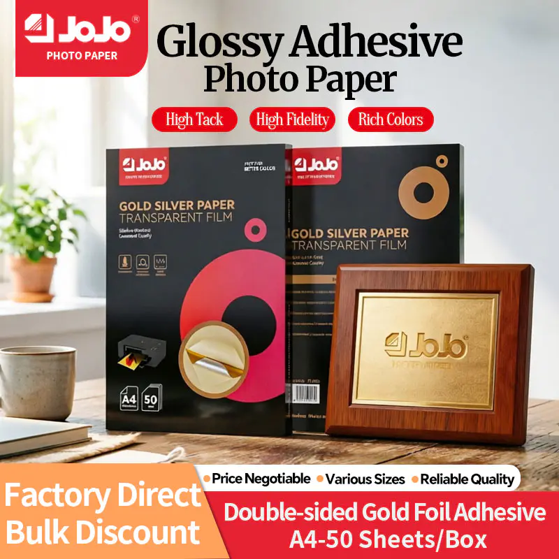 JT-3001 one face golden,one face sliver and one pcs transparent film A4 with colour box 50sets